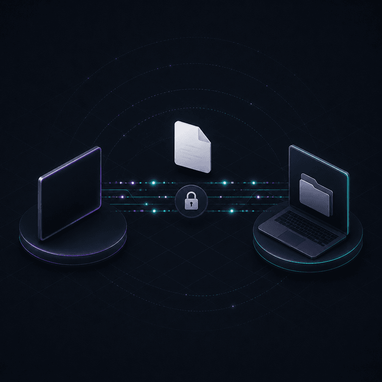 An illustration of an encrypted file transfer